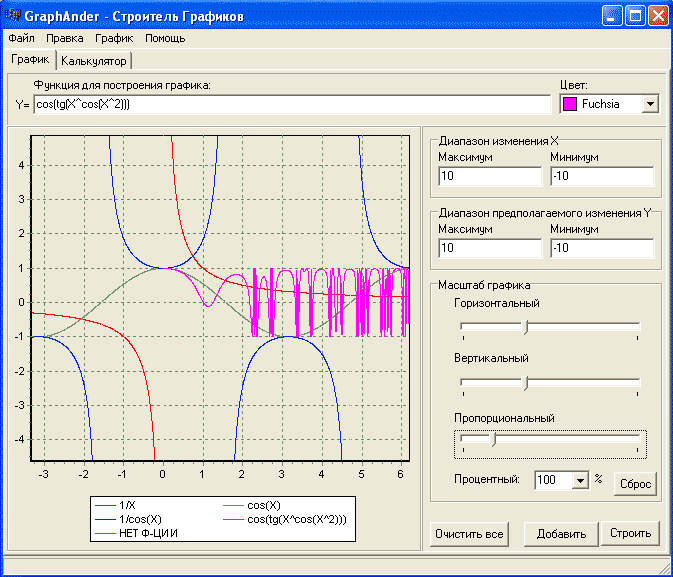 Интерфейс программы GraphAnder